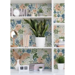 Disney Princess Watercolor Floral Kids' Peel And Stick Wallpaper Blue -Disney Sales Store GUEST 595d7466 32aa 476d ac57 313690493f99