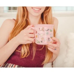 Silver Buffalo Disney Princess Icons Ceramic Camper Mug | Holds 20 Ounces