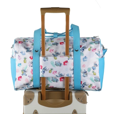 Disney Stitch Tropical Watercolor Print White 18" Duffle Bag 3 Disney Stitch Tropical Watercolor Print White 18" Duffle Bag - Image 3