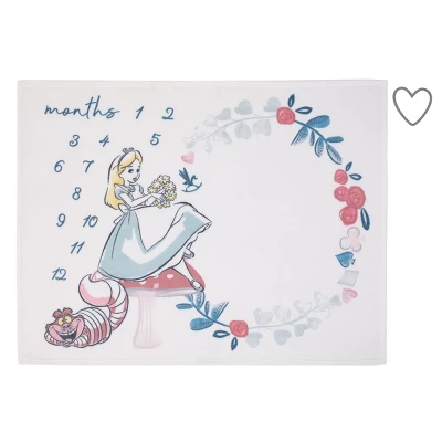 NoJo Disney Alice In Wonderland White, Pink, And Blue Cheshire Cat Super Soft Photo Op Milestone Baby Blanket 6 NoJo Disney Alice In Wonderland White, Pink, And Blue Cheshire Cat Super Soft Photo Op Milestone Baby Blanket - Image 6