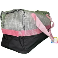 Disney Girls Clear Checkered PVC Duffel Bag With Glitter Trim, Handles And 300D Black Polyester Bottom, Carry-On Overnight Travel Kids Backpack -Disney Sales Store GUEST 6647cbc6 618a 4f9c 8285 45146f9e30de