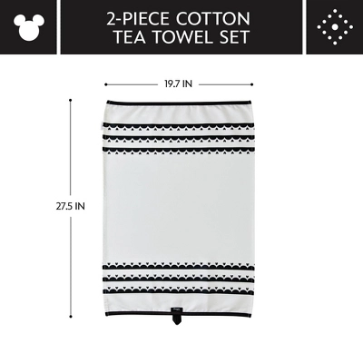 Disney Home Monochrome Set Of 2 Kitchen Towels: Abstract Pattern, Contemporary Style, 100% Cotton, Tea Towel Set 1 Disney Home Monochrome Set Of 2 Kitchen Towels: Abstract Pattern, Contemporary Style, 100% Cotton, Tea Towel Set