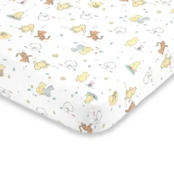 NoJo Disney Winnie The Pooh Classic Pooh 100% Cotton Fitted Mini Crib Sheet In Ivory, Butter, Aqua And Orange -Disney Sales Store GUEST 675363a3 b858 44ef 84f6 951a080f357b
