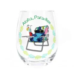 Silver Buffalo Disney Lilo & Stitch "Aloha, Paradise" Stemless Wine Glass | Holds 20 Ounces -Disney Sales Store GUEST 67aa8c84 19b1 479f a949 418ea8de8195