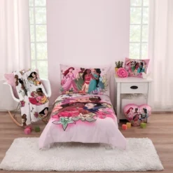 Disney Princesses Courage And Kindness Pink, Blue, And White 4 Piece Toddler Bed Set -Disney Sales Store GUEST 68e2cbb6 c849 400e b3fa cfe7eb036915