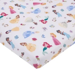 NoJo Disney Princess Pink, Blue, Yellow, And White Super Soft Nursery Fitted Mini Crib Sheet -Disney Sales Store GUEST 6c9106c8 05a1 4491 94fb a62e7b47f233