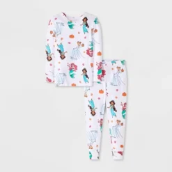 Toddler Girls' 2pc Disney Princess Long Sleeve Halloween Viscose Snug Fit Pajama Set - White -Disney Sales Store GUEST 6f9031c2 a544 42dc 95d0 d90e10434a51