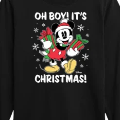Boys' - Disney - Mickey Mouse Oh Boy Its Christmas Long Sleeve Graphic T-Shirt