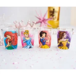 Silver Buffalo Disney Princess Portraits 2-Ounce Mini Shot Glasses | Set Of 4