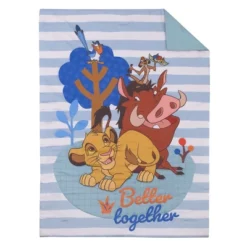 Disney The Lion King Blue, Tan, And Orange, Better Together 4 Piece Toddler Bed Set
