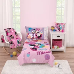 NoJo Disney Minnie Mouse Let's Party Pink, Lavender, And Yellow Balloons, Ice-cream Cones, Cupcakes, And Confetti Super Soft Toddler Blanket -Disney Sales Store GUEST 75865fc9 545e 492e 9c81 0f2144e7a987