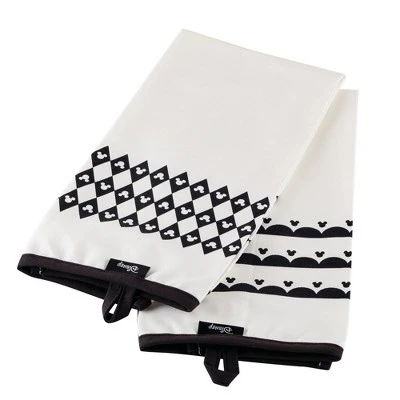 Disney Home Monochrome Set Of 2 Kitchen Towels: Abstract Pattern, Contemporary Style, 100% Cotton, Tea Towel Set 8 Disney Home Monochrome Set Of 2 Kitchen Towels: Abstract Pattern, Contemporary Style, 100% Cotton, Tea Towel Set - Image 8