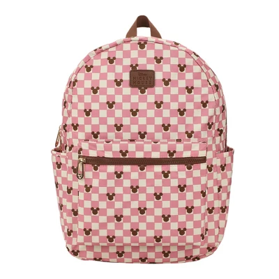 Disney Mickey Mouse Adult Pink Checkered 16.5" Travel Backpack 7 Disney Mickey Mouse Adult Pink Checkered 16.5" Travel Backpack - Image 7