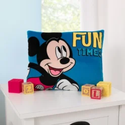 Disney Mickey Mouse Funhouse Crew Blue, Red, Black, And Yellow "Fun Times" Super Soft Toddler Pillow -Disney Sales Store GUEST 7ad8643e e674 474b b1c3 824aa489c2ba