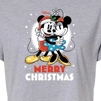 Women's - Disney - Merry Christmas Cropped Graphic T-Shirt 1 Women's - Disney - Merry Christmas Cropped Graphic T-Shirt