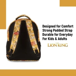 Disney's The Lion King Kids Backpack - Hakuna Matata Adventure - Simba, Mufasa, Scar, Timon, And Pumbaa, Yellow
