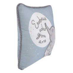 Disney Dumbo Sweet Little Baby Light Blue And White "Embrace Who You Are" Applique Decorative Pillow