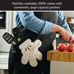 Disney Home Monochrome Adjustable Apron With Glove Pockets Black -Disney Sales Store GUEST 806519a4 17c5 4ba3 943e 5834c125d881