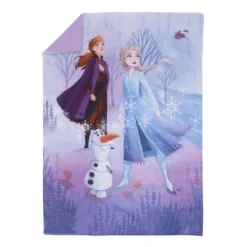 Disney Frozen 2 Lavender, Light Blue And Purple Forest Spirit 4 Piece Toddler Bed Set