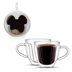 JoyJolt Disney Mickey Mouse 3D Espresso Cups - Set Of 2 Double Wall Glass Coffee Cups - 5.4 Oz 17 JoyJolt Disney Mickey Mouse 3D Espresso Cups - Set Of 2 Double Wall Glass Coffee Cups - 5.4 Oz -Disney Sales Store GUEST 81459a66 9dee 4d08 b179 ff776feb6860