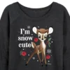Women's - Disney - Christmas - I'm Snow Cute Lightweight French Terry Wide Neck Long Sleeve Graphic Shirt