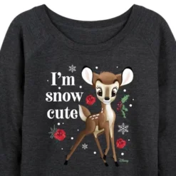 Women's - Disney - Christmas - I'm Snow Cute Lightweight French Terry Wide Neck Long Sleeve Graphic Shirt