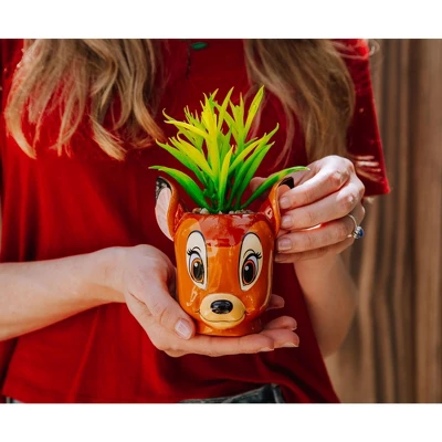 Silver Buffalo Disney Bambi 5-Inch Ceramic Mini Planter With Artificial Succulent 1 Silver Buffalo Disney Bambi 5-Inch Ceramic Mini Planter With Artificial Succulent