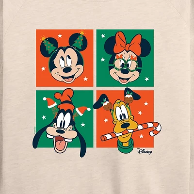 Women's - Disney - Mickey And Friends Christmas Lightweight French Terry Wide Neck Long Sleeve Graphic Shirt 1 Women's - Disney - Mickey And Friends Christmas Lightweight French Terry Wide Neck Long Sleeve Graphic Shirt