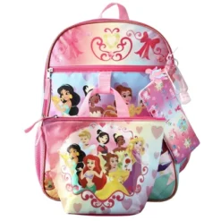 Disney Princesses Backpack With Lunch Box Set For Kids 6 Piece