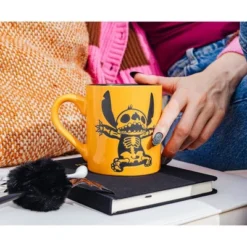 Silver Buffalo Disney Lilo & Stitch Skeleton Wax-Resist Ceramic Pottery Mug | 14 Ounces -Disney Sales Store GUEST 8c82c696 0a0b 4e2e 89be 47dec188a468