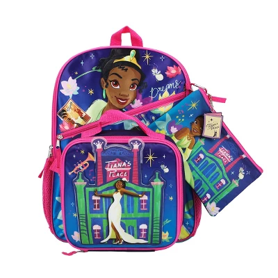 Disney Princess Disney's The Princess & The Frog Tiana 16 5-Piece Backpack & Lunchbox Set 1 Disney Princess Disney's The Princess & The Frog Tiana 16 5-Piece Backpack & Lunchbox Set