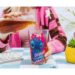 Silver Buffalo Disney Lilo & Stitch "Ohana Means Family" Pint Glass | Holds 16 Ounces -Disney Sales Store GUEST 8ee67589 2f98 478b a9e4 1f86272beef2