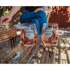 Silver Buffalo Disney The Fox And The Hound 20-Ounce Teardrop Stemless Wine Glass | Set Of 2 -Disney Sales Store GUEST 9d69f7a4 cb7d 4543 acbe e71296f24f14