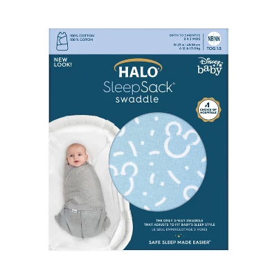 HALO SleepSack 100% Cotton Swaddle Wrap Disney Baby Collection Mickey 1 HALO SleepSack 100% Cotton Swaddle Wrap Disney Baby Collection Mickey