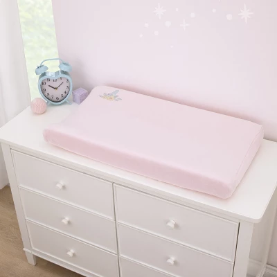 NoJo Disney Sweet Princess Pink And Light Blue Appliqued Glass Slipper Contoured Changing Pad Cover 1 NoJo Disney Sweet Princess Pink And Light Blue Appliqued Glass Slipper Contoured Changing Pad Cover