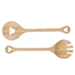 Disney Home Monochrome Set Of 2 Bamboo Salad Server Set: Multicolored Kitchen Serving Bowls, Hand Wash, 8" Height -Disney Sales Store GUEST a07069da 2acb 4dbf bced 47ec073d03aa