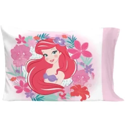NoJo Disney Ariel Sea Garden 4 Piece Toddler Bed Set - Comforter, Fitted Sheet, Flat Top Sheet, Reversible Standard Size Pillowcase, Pink And Aqua -Disney Sales Store GUEST aa4f87b4 ca3c 4c03 ac90 0d49ef3cac43