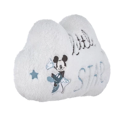 Disney Mickey Mouse Sherpa Embroidered Decorative Throw Pillow - Little Star Cloud Shaped 1 Disney Mickey Mouse Sherpa Embroidered Decorative Throw Pillow - Little Star Cloud Shaped
