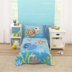 Disney Finding Nemo Aqua, Orange, And Green Let's Explore 4 Piece Toddler Bed Set -Disney Sales Store GUEST ad873691 14a9 4f01 b3ef 2d1d1f9d3530