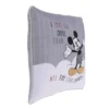 Disney Mickey Mouse Love Mickey Gray, White, Black, And Tan I Love You More Than All The Stars Above Applique Decorative Pillow