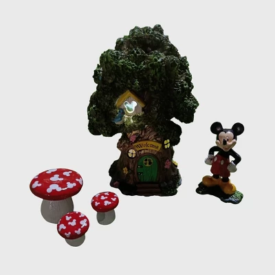 Disney Mickey Mouse Miniature Resin Garden Set With Solar Tree House 4 Disney Mickey Mouse Miniature Resin Garden Set With Solar Tree House - Image 4