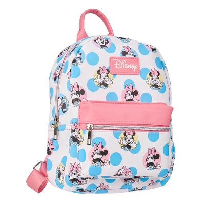 Disney's Minnie Mouse Pink And Blue Polka Dots 11.5" Mini Backpack 1 Disney's Minnie Mouse Pink And Blue Polka Dots 11.5" Mini Backpack