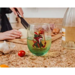 Silver Buffalo Disney Robin Hood Stemless Wine Glass | Holds 20 Ounces