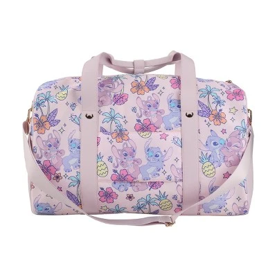 Disney Stitch & Angel 18" Pink Duffle Bag 1 Disney Stitch & Angel 18" Pink Duffle Bag