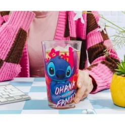 Silver Buffalo Disney Lilo & Stitch "Ohana Means Family" Pint Glass | Holds 16 Ounces -Disney Sales Store GUEST b228b59b ce6b 4e95 88ba ae3f17f7376e