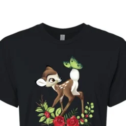 Women's - Disney - Christmas Botanical Butterfly Cropped Graphic T-Shirt