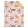 NoJo Disney Winnie The Pooh Summertime Fun Yellow, Orange, And White Super Soft Cuddly Plush Baby Blanket