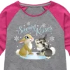Girls' - Disney - Christmas - Snowy Bunny Kisses Shirt Tail Raglan Graphic T-shirt