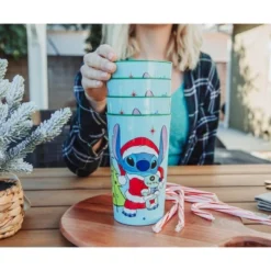 Silver Buffalo Disney Lilo & Stitch Santa Stitch 4-Piece Plastic Cup Set | Each Holds 22 Ounces 12 Silver Buffalo Disney Lilo & Stitch Santa Stitch 4-Piece Plastic Cup Set | Each Holds 22 Ounces -Disney Sales Store GUEST bc81b3c8 9cb2 490e 9729 90272d3dc670