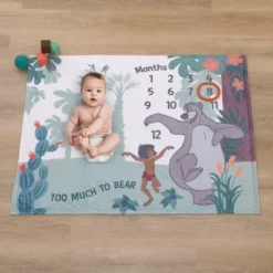 NoJo Disney Jungle Book Green And White Too Much To Bear Super Soft Photo Op Milestone Baby Blanket -Disney Sales Store GUEST c1228064 fabd 4e3c a708 4195f7f77efa
